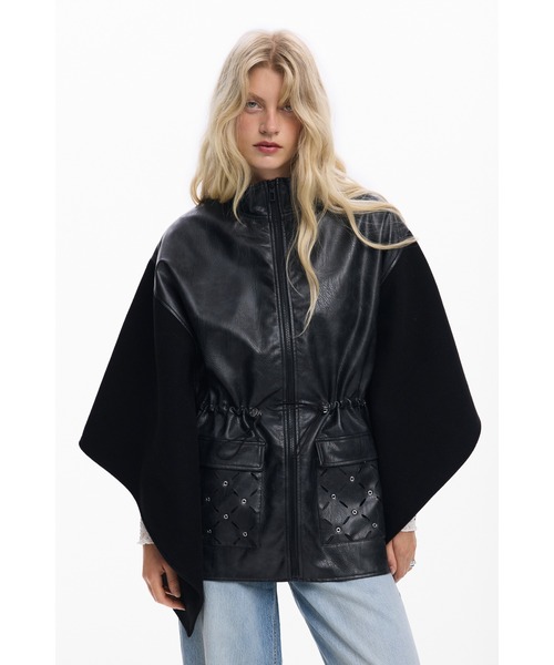 Desigual（デシグアル） ポンチョ フェイクレザー・ポンチョ