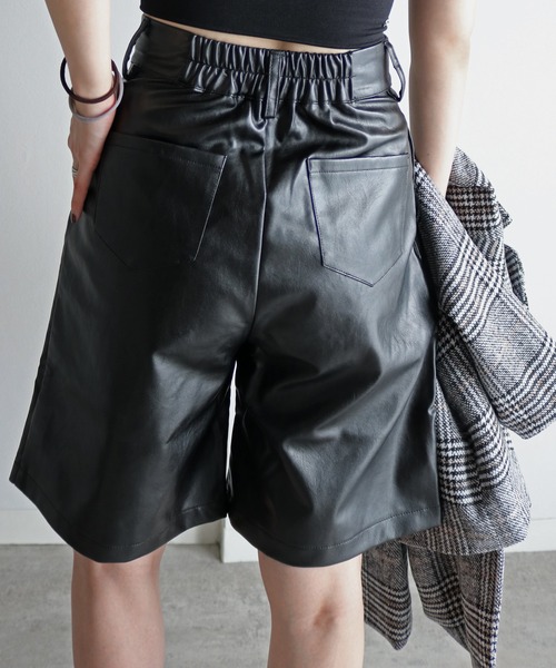 パンツ フェイクレザータックハーフパンツ レディース : ZOZOTOWN