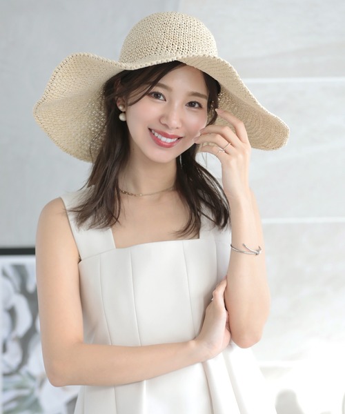 「Little＆More」 ストローハット FREE カーキ レディース_画像3