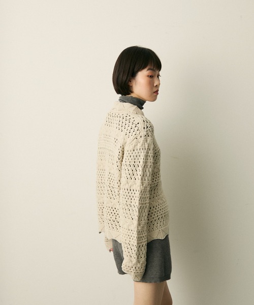 full/fill. ニット セーター mix pattern knit shirt cardigan