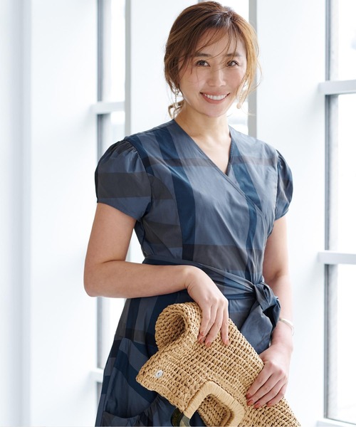 「ur's」 半袖ワンピース S ブルー系その他 レディース_画像2