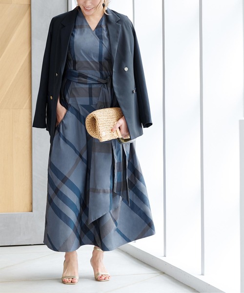 「ur's」 半袖ワンピース S ブルー系その他 レディース_画像3