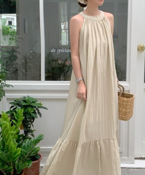「FREE STYLISTS」 「YUGA」ノースリーブワンピース FREE ベージュ レディース_画像7