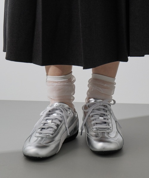 【極美品】PUMA スピードキャット ホワイトスニーカー 24cm シルバー PUMA（プーマ） スニーカー 「PUMA」SPEEDCAT SILVER WNS スピード