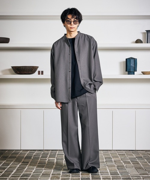 シャツ 「セットアップ」STR/PEバンドカラーシャツ / 592181 メンズ | LAKOLE | 08