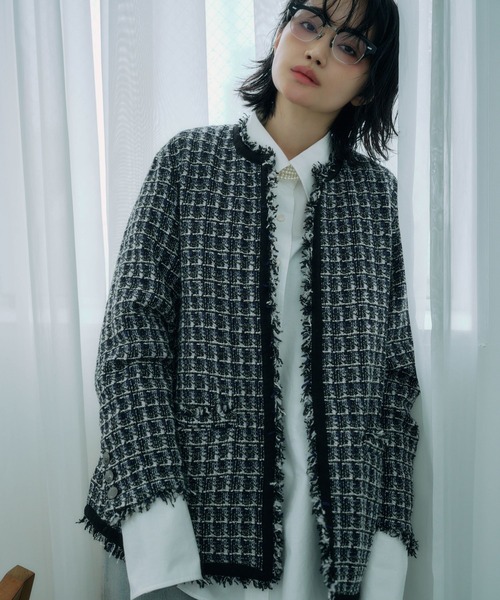 BABYLONE コート アウター 「柳橋唯さんコラボアイテム」ツイード