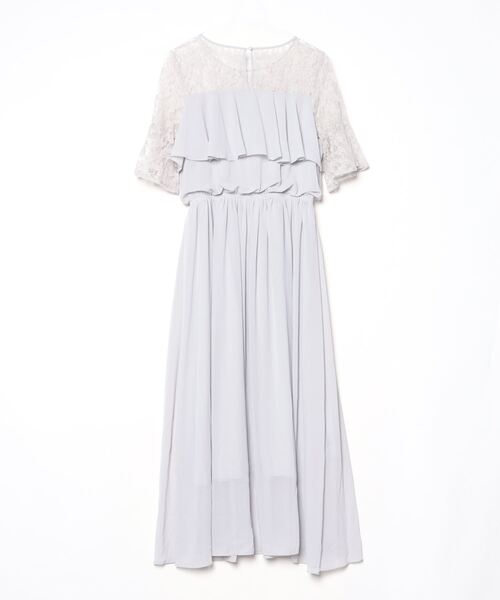 「DRESS PLUS」 半袖ワンピース M グレー レディース_画像2