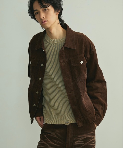 BLANK HOTEL ブルゾン アウター Blasted Corduroy Trucker Jacket