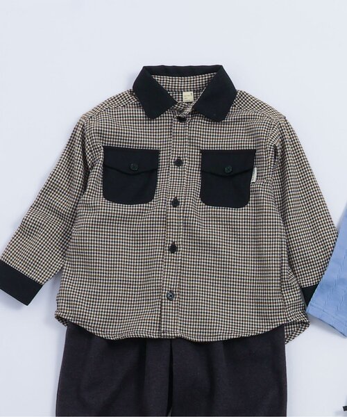 ブラウス シャツ 「リンク」チェックリンクシャツ キッズ 子供服 男の子 女の子 | apres les cours | 01