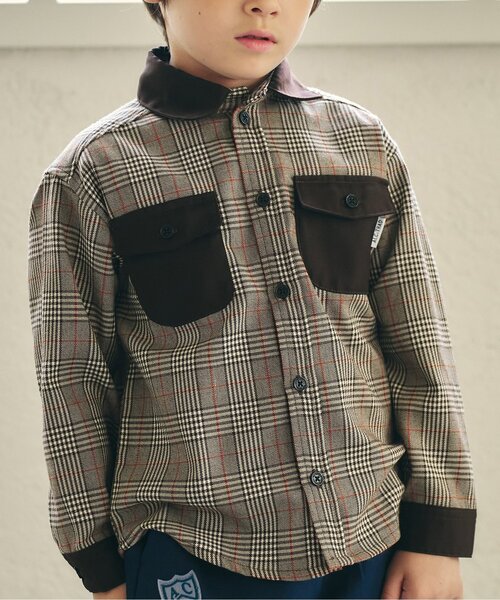 ブラウス シャツ 「リンク」チェックリンクシャツ キッズ 子供服 男の子 女の子 | apres les cours | 08