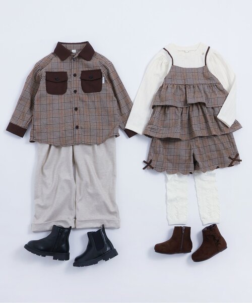 ブラウス シャツ 「リンク」チェックリンクシャツ キッズ 子供服 男の子 女の子 | apres les cours | 09