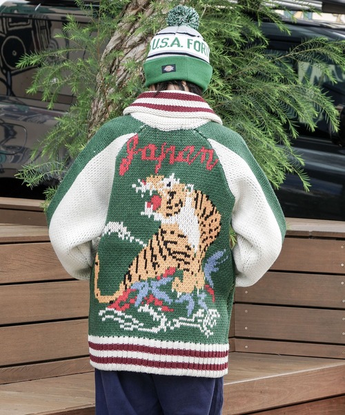 美品！HOUSTON（ヒューストン）カウチン ニット セーター 虎／カーディガン HOUSTON（ヒューストン） カーディガン COWICHAN SWEATER TIGER 手編み