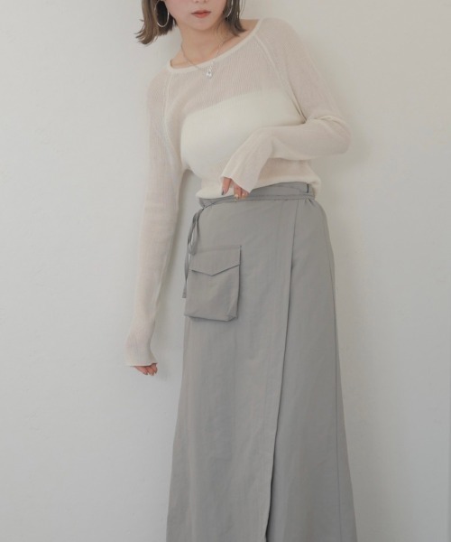 「Reurie'」 長袖ニット FREE グレー レディース_画像2