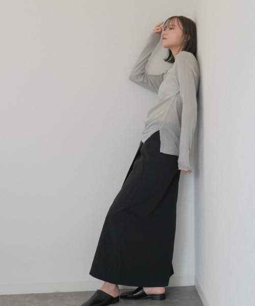 「Reurie'」 長袖ニット FREE グレー レディース_画像4