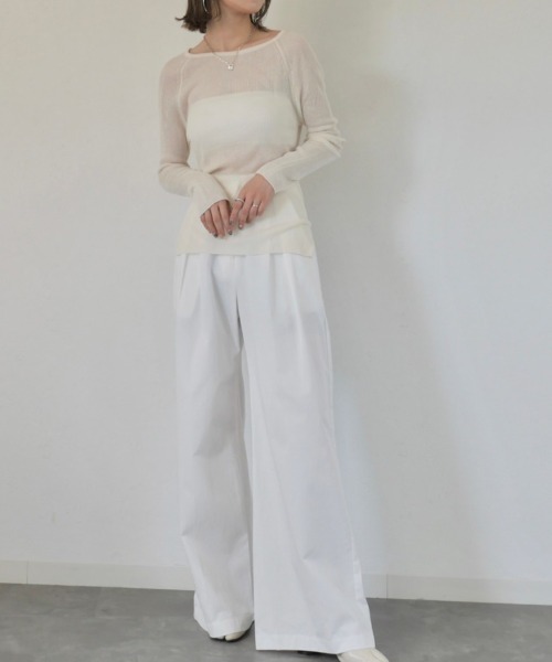 「Reurie'」 長袖ニット FREE グレー レディース_画像8