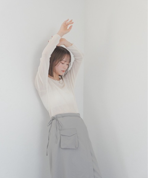 「Reurie'」 長袖ニット FREE グレー レディース_画像9