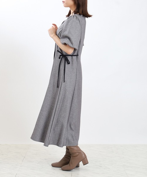 「ASTORIA ODIER」 半袖ワンピース LARGE ブラウン レディース_画像3