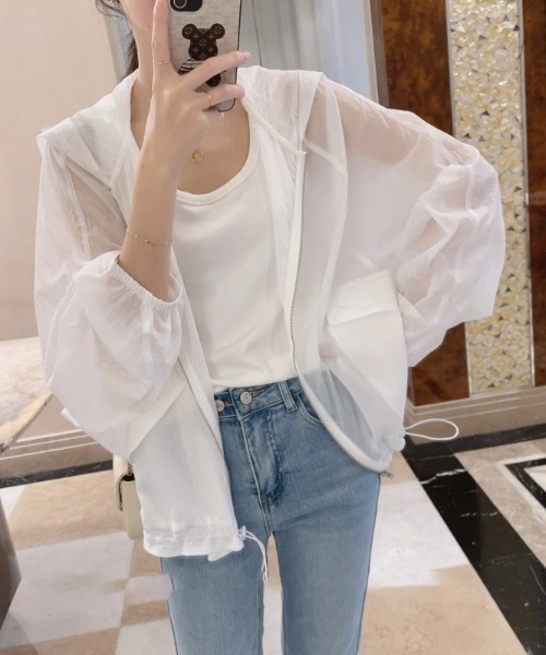 「LADY LIKE」 ブルゾン M ホワイト レディース_画像6