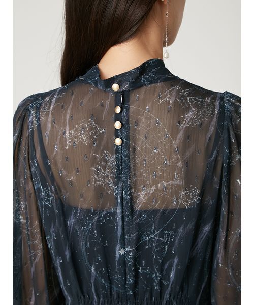 【新品未使用】FRAY I.D ホロスコーププリントリボンタイワンピース FRAY I.D（フレイ・アイディー） ワンピース ホロスコーププリント