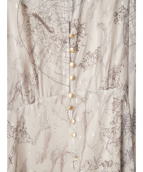 【新品未使用】FRAY I.D ホロスコーププリントリボンタイワンピース ホロスコーププリントリボンタイワンピース(マキシ・ロングワンピース