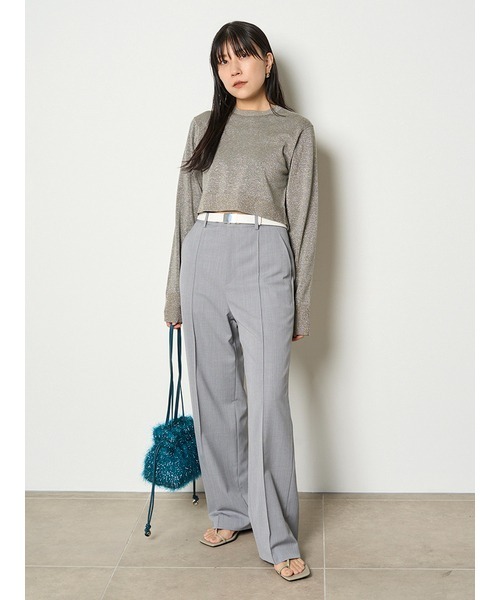 「MIESROHE」 長袖ニット FREE ネイビー レディース_画像5