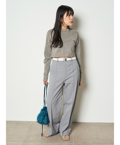 「MIESROHE」 長袖ニット FREE ネイビー レディース_画像6