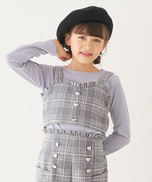 coca（コカ） tシャツ キッズ ハートボタンチェックビスチェ キッズ