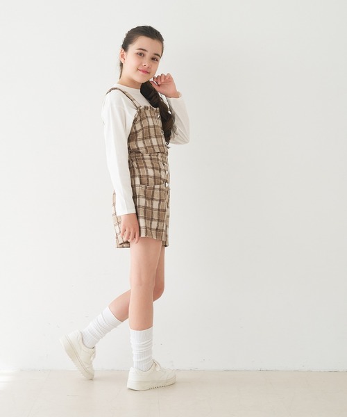 coca（コカ） tシャツ キッズ ハートボタンチェックビスチェ キッズ