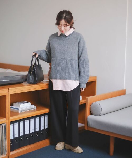 le.coeur blanc（ルクールブラン） パンツ ジャージーイージーワイド