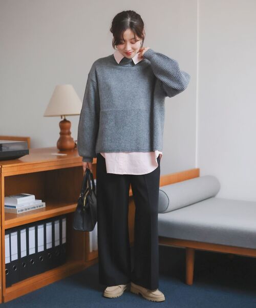 le.coeur blanc（ルクールブラン） パンツ ジャージーイージーワイド