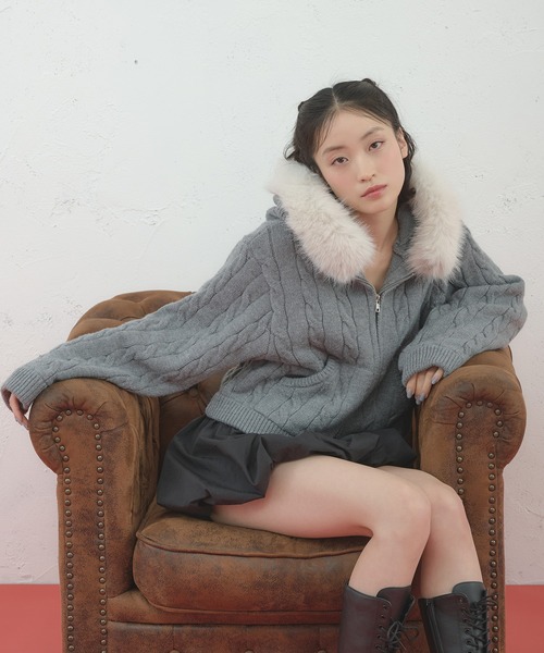 FCMM パーカー 「日本限定」FUR HOODIE KNIT / ファーフーディニット