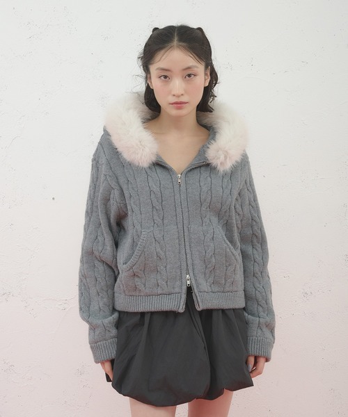 FCMM パーカー 「日本限定」FUR HOODIE KNIT / ファーフーディニット