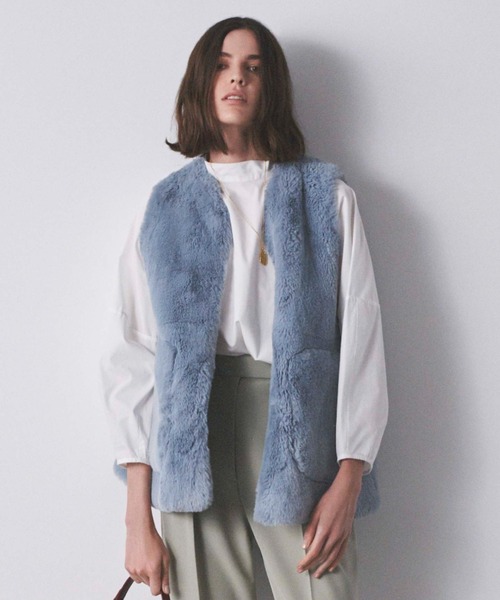 Mila Owen（ミラオーウェン） ベスト FREE ブルー レディース