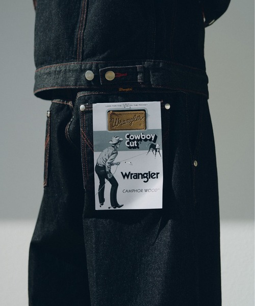 Camphor wood ジーンズ 「 Wrangler × 」front zip 2tuck wide baggy