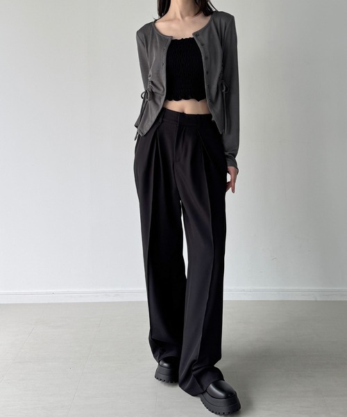 「JUNOAH」 カーディガン SMALL チャコール レディース_画像4