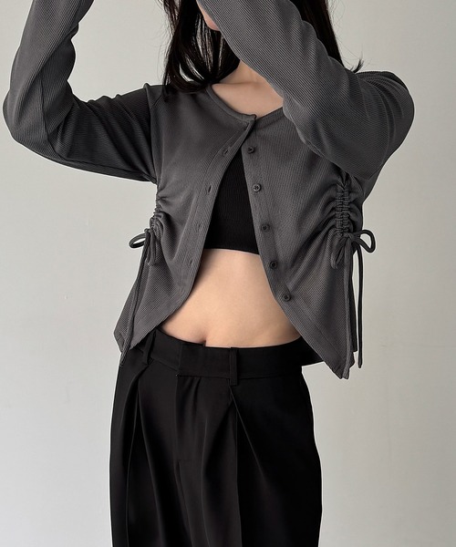 「JUNOAH」 カーディガン SMALL チャコール レディース_画像5