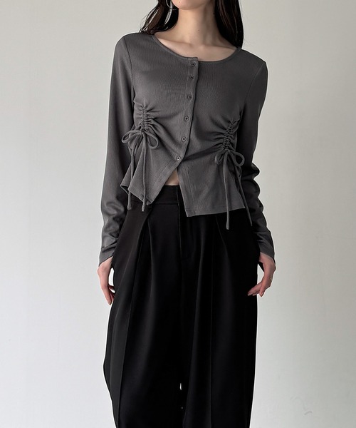 「JUNOAH」 カーディガン SMALL チャコール レディース_画像6