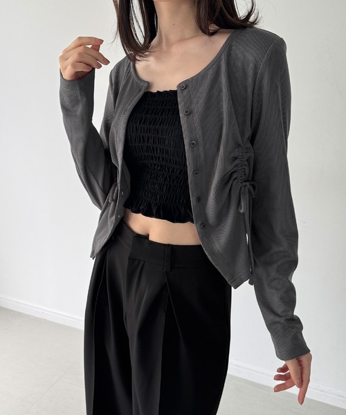 「JUNOAH」 カーディガン SMALL チャコール レディース_画像7