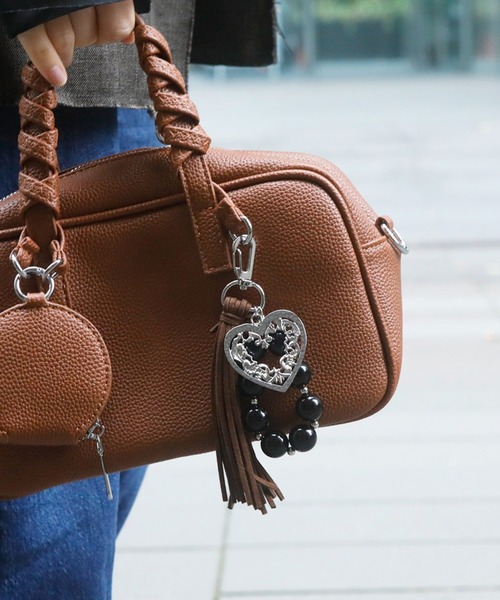 C**様 ノーブランド バッグチャーム チャーム オリジナルバッグチャーム ブラウン×ハート「JC4936