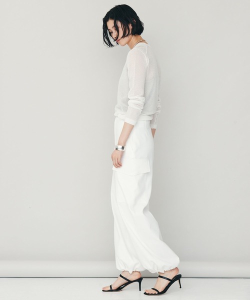 「Curensology」 カーゴパンツ 38 ホワイト レディース_画像3