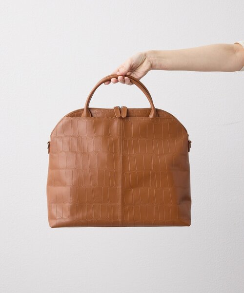 イアパピヨネ　バッグ　本革　ボストン　トート　　軽量　ブラウン系　赤茶　山羊革 ear PAPILLONNER（イア パピヨネ） ボストンバッグ 「本革/2way/A4