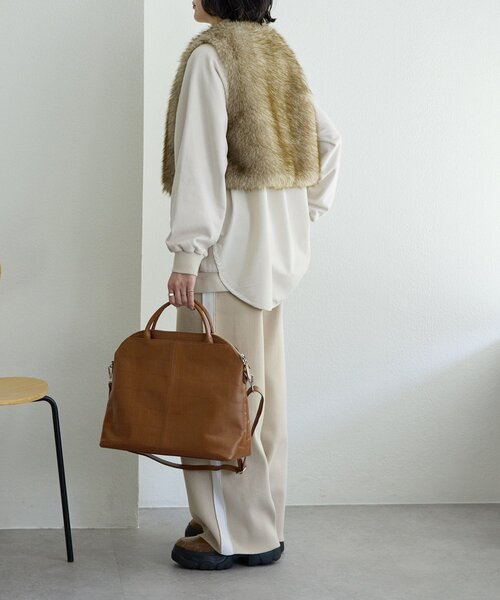 極美品 大人気 イアパピヨネ コロンボストン レザー ショルダー トート バッグ ear PAPILLONNER（イア パピヨネ） ボストンバッグ 「本革/2way/A4