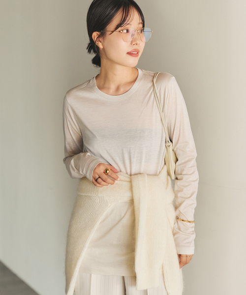 【新品未使用】24SS plage プラージュ ロンT シアー plage（プラージュ） tシャツ loose fit nuance long Tシャツ