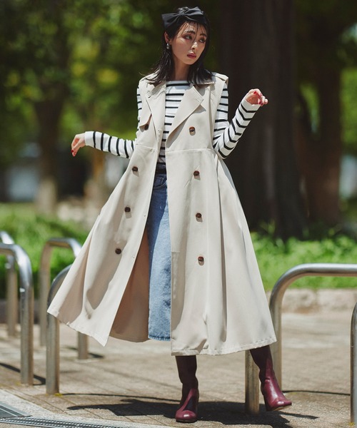 「Narcissus」 トレンチコート FREE ブラック レディース_画像4