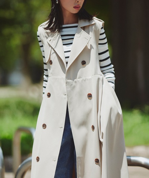 「Narcissus」 トレンチコート FREE ブラック レディース_画像6