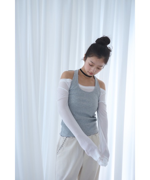Smyeon tシャツ Ribbon halter-neck top/リボンホルターネック