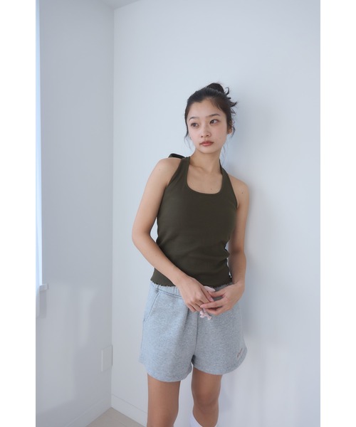 Smyeon tシャツ Ribbon halter-neck top/リボンホルターネック