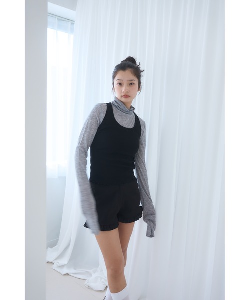 リボン＆レースのホルターネックカットソー Smyeon tシャツ Ribbon halter-neck top/リボンホルターネック