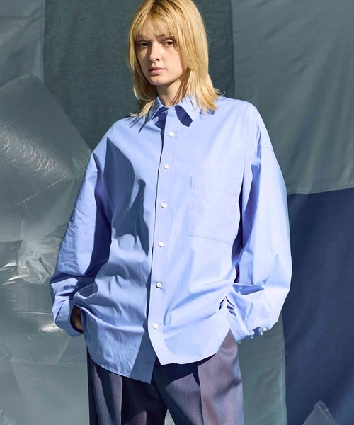 新品 MAISON SPECIAL Shirt シャツ MAISON SPECIAL（メゾンスペシャル） 長袖シャツ 2 ブルー メンズ