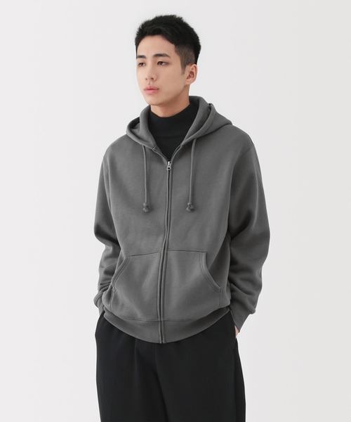 ダークグレー フルジップパーカー S/Mサイズ 無印良品（MUJI） ジップアップパーカー S チャコールグレー メンズ